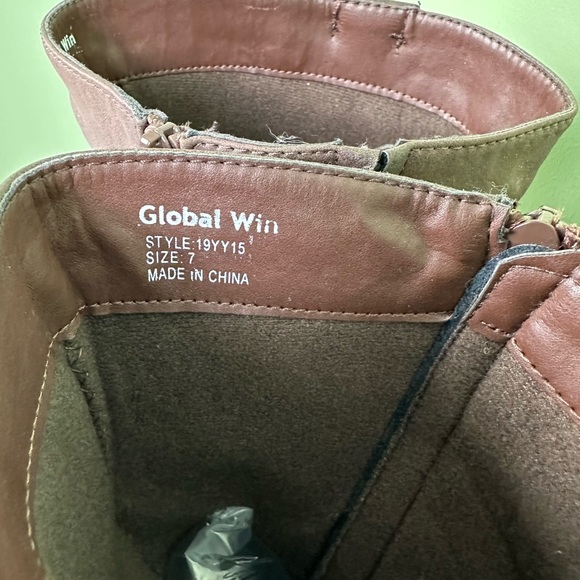 Knee high brown vegan leather buckled boots - Picture 3 of 3